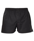 Asquith & Fox Men's classic boxers in plain black, featuring an elasticated waistband and single button fly, displayed against a white background.