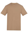 A solid beige, short-sleeved crew neck T-shirt from our T-shirts collection is shown on a white background. The shirt features a plain design with no logos or patterns.
