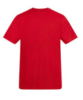 A red short-sleeve T-shirt with a crew neckline, shown on a white background.