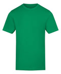 A plain green short-sleeve T-shirt with a crew neckline is displayed on a white background.