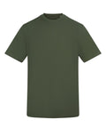 The T-Shirts product is a plain, short-sleeved, unisex top in dark green with a crew neck and no visible logos or designs, shown against a white background.