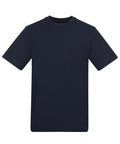 A solid dark navy blue, short-sleeved crew-neck T-shirts product is shown on a white background.