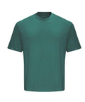 A teal green T-shirts product with short sleeves and a crew neckline is shown on a white background. The T-shirt features a plain design without logos, patterns, or extra detailing.