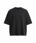A black short-sleeve crew neck T-shirt from our T-Shirts collection, showcased against a white background.
