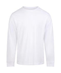 A T-Shirts plain white long-sleeve crew neck shirt is shown on a white background, featuring no visible logos, patterns, or designs.