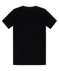 The T-shirts product is a plain black short-sleeve shirt laid flat on a white background, front side up, featuring a crew neckline with no visible logos or designs.
