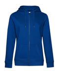 A royal blue zip-up hoodie from Hoodies, featuring a drawstring hood and two front pockets, made of soft medium-weight fabric and displayed against a white background.