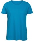 A plain, turquoise short-sleeve B118F t-shirt from the B&C Collection on a white background.