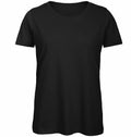 B&C Collection's B118F short-sleeve T-shirt in plain black set against a white background.