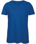 A plain, short-sleeved unisex B118F t-shirt in solid royal blue from B&C Collection. The shirt has no visible logos, text, or designs, and features a classic crew neckline. The fabric appears lightweight and soft, with a relaxed fit suitable for casual wear.