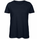 The B&C Collection's B118F is a plain black T-shirt set against a white background. It features short sleeves and a round neckline, and it appears to be neatly folded.