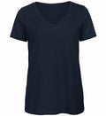 A B&C Collection V-neck T-shirt, model B119F, in plain black with short sleeves set against a white background.