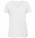A plain white V-neck T-shirt with short sleeves from the B&C Collection, product code B119F, on a white background.