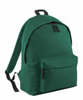 A Bagbase B125J with black zippers and a front pocket. The Bagbase has two shoulder straps and a carrying handle at the top. The design is simple and functional, suitable for school, travel, or everyday use.