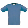 A B&C Collection product, the B150B, is a plain blue T-shirt featuring short sleeves and a crew neckline, showcased against a white background.