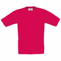 A plain red T-shirt, identified as the B150B from the B&C Collection, features short sleeves and a round neck, showcased on a white background.