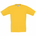 A B150B T-shirt by B&C Collection, featuring a plain yellow design with short sleeves, set against a white background.