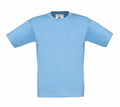 A brand new B150B short-sleeve T-shirt from B&C Collection, featuring a classic crew neck design in a plain light blue color, is displayed against a white background.