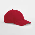 The Beechfield B172R baseball cap in plain red is displayed against a white background.