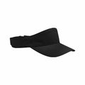 A Beechfield B174R visor cap in black, featuring an adjustable strap and a curved brim.