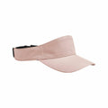 A Beechfield B174R visor cap in light pink, featuring an adjustable strap and a curved brim.