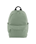 The Bags rucksack is light green with a front zip pocket, two side pockets, and a black top handle, displayed on a plain white background.