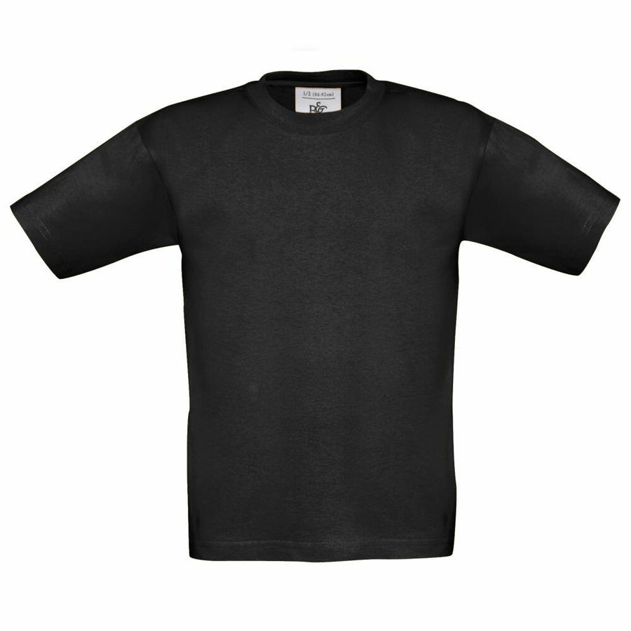 The B190B, a plain black short-sleeve T-shirt from B&C Collection, is showcased against a white background.