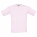 A plain white short-sleeve t-shirt, the B190B from B&C Collection, is displayed against a white background. The t-shirt features a round neckline and a small size tag at the back inside collar.