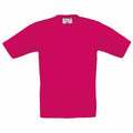 A B&C Collection B190B plain red T-shirt with short sleeves, displayed against a white background.
