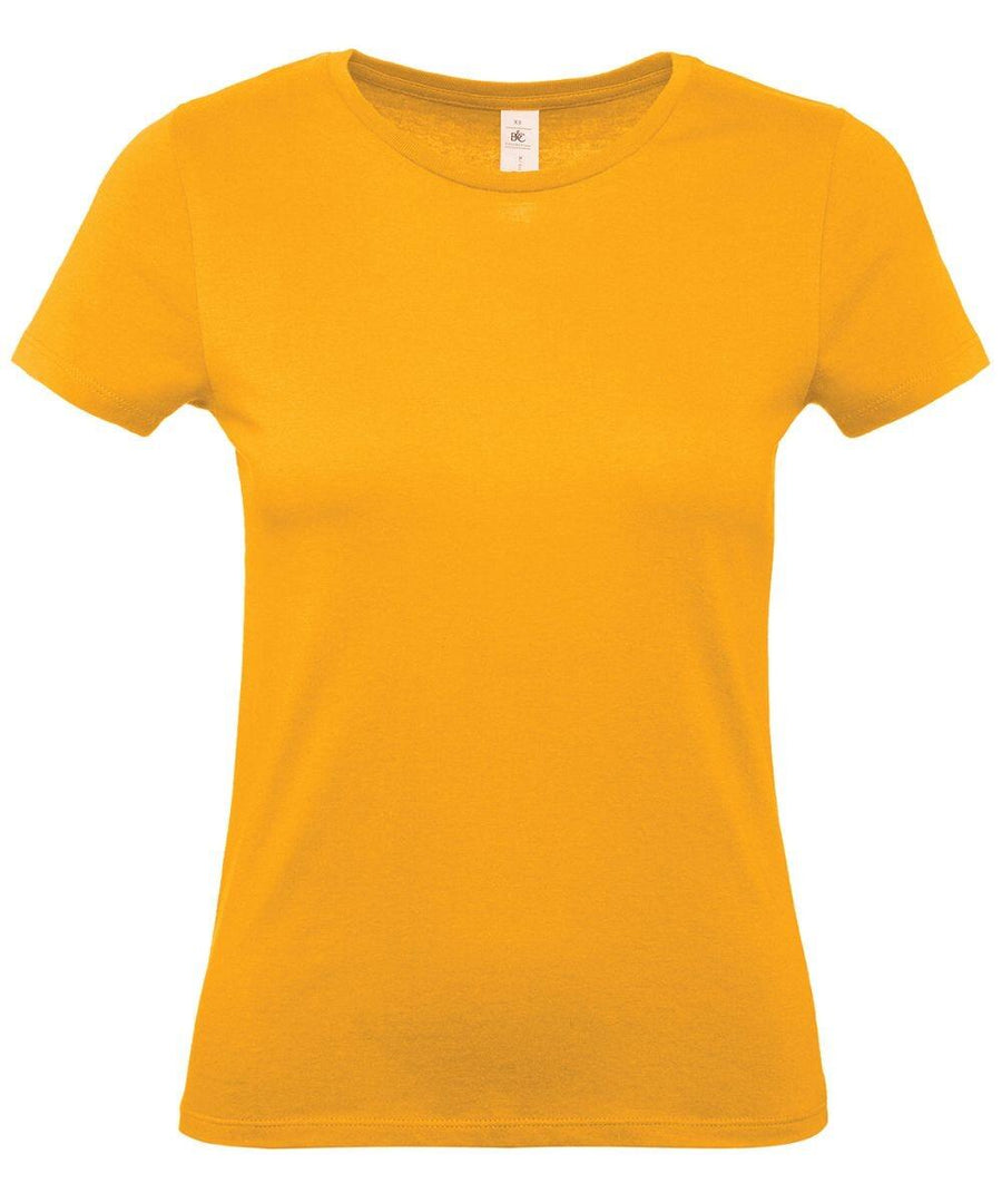 The B&C Collection B210F is a plain yellow T-shirt featuring a round neckline and short sleeves.