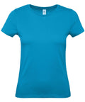 The B&C Collection's B210F features a plain blue T-shirt with short sleeves and a round neckline.