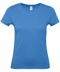 The B&C Collection B210F is a plain blue t-shirt featuring short sleeves and a round neckline, showcased against a white background.