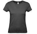 A B&C Collection B210F black short-sleeved t-shirt displayed on a white background.
