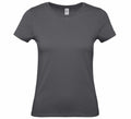 Displayed on a white background is the B210F from the B&C Collection, a plain, dark gray fitted T-shirt featuring short sleeves and a round neckline.