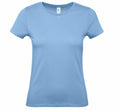 A B210F women's short-sleeve T-shirt by B&C Collection, featuring a plain light blue color on a white background with a round neckline and fitted design.