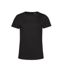 A black T-shirt short-sleeved tee with a round neckline and classic fit is displayed against a white background. The design is plain, with no visible logos or patterns.