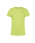 A light green, short-sleeved T-shirt top with a crew neck and no visible logos or designs is shown on a white background.