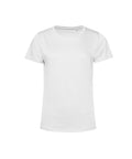 A basic white short-sleeve crew neck T-shirts product is displayed on a white background, shown from the front with no visible logos or patterns.