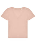 A light pink V-neck short-sleeve T-shirt from T-Shirts, shown laid flat on a white background.