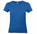 The B220F T-shirt from B&C Collection is presented against a white backdrop. This blue shirt features short sleeves, a crew neckline, and has a clean look with no logos or patterns.