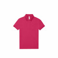 The B&C Collection's B261F is a vibrant pink polo shirt featuring a classic collar and short sleeves, displayed flat on a white background. It includes a button placket at the front.