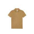 Product Description: The B261F by B&C Collection is a tan-colored, plain short-sleeve polo shirt featuring a collar and two buttons, showcased against a white background.