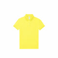 A plain and vibrant yellow polo shirt, item B261F from the B&C Collection, featuring a collar and short sleeves. It is presented against a white background with a two-button placket and no visible logos or designs.