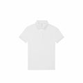 A B&C Collection B261F polo shirt, featuring a plain white design with short sleeves and a collar, displayed against a white background. The shirt includes a buttoned placket at the neck.