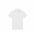 A B265F white polo shirt by B&C Collection, featuring short sleeves and a collar, is centered on a white background.