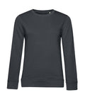 The Sweatshirts product features a plain, long-sleeve, dark grey crewneck design with ribbed cuffs and hem, displayed against a white background.