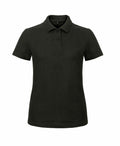 A B&C Collection polo shirt (B306F) in solid black displayed on a white background.