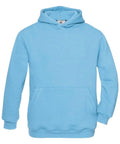 Light blue B420B hoodie from B&C Collection, featuring a front pocket and long sleeves, designed for casual wear.