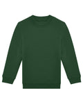 A solid dark green, long-sleeved crew neck jumper from Sweatshirts, laid flat on a white background with sleeves slightly extended.