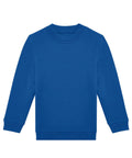 A royal blue, long-sleeved Sweatshirts crew neck is laid flat on a white background.